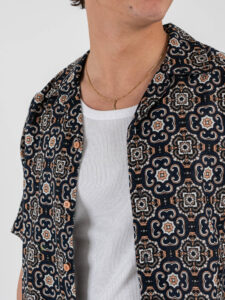 ONLY&SONS Camicia misto lino a mezze maniche in fantasia CAIDEN 22032833 CorkLisabon (5)