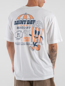 ONLY&SONS T-shirt over con stampa rain fronteretro TRISTAN 22035827 Bright White (1)