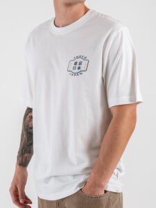 ONLY&SONS T-shirt over con stampa rain fronteretro TRISTAN 22035827 Bright White (3)