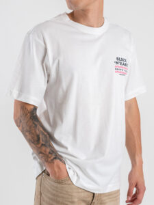 ONLY&SONS T-shirt over con stampa slice fronteretro TRISTAN 22035827 Bright White (2)