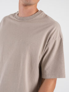 SUPERCULTURE T-shirt boxy fit con ricamo A1153 Avorio (1)