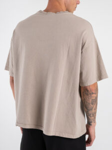 SUPERCULTURE T-shirt boxy fit con ricamo A1153 Avorio (3)