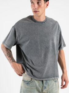 SUPERCULTURE T-shirt boxy fit con ricamo A1153 Grigio (2)
