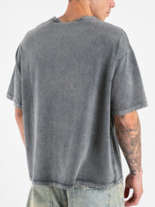 SUPERCULTURE T-shirt boxy fit con ricamo A1153 Grigio (3)