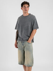 SUPERCULTURE T-shirt boxy fit con ricamo A1153 Grigio (4)