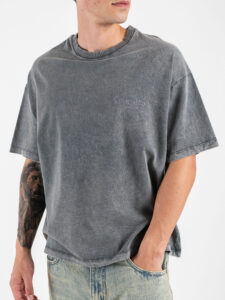 SUPERCULTURE T-shirt boxy fit con ricamo A1153 Grigio (5)