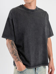 SUPERCULTURE T-shirt boxy fit con ricamo A1153 Nero (2)