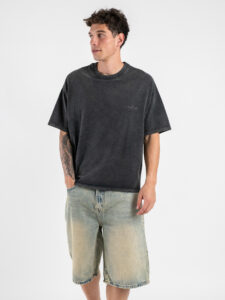 SUPERCULTURE T-shirt boxy fit con ricamo A1153 Nero (4)