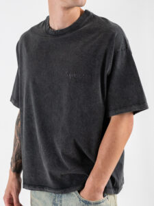 SUPERCULTURE T-shirt boxy fit con ricamo A1153 Nero (5)