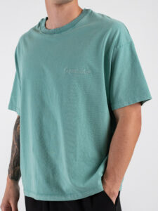 SUPERCULTURE T-shirt boxy fit con ricamo A1153 Verde (1)