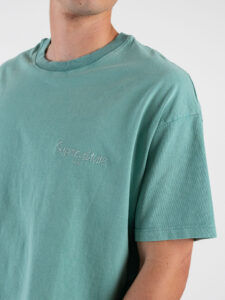 SUPERCULTURE T-shirt boxy fit con ricamo A1153 Verde (2)