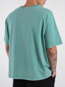 SUPERCULTURE T-shirt boxy fit con ricamo A1153 Verde (4)