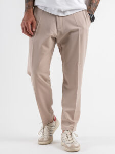 Abito regular leggero in poliviscosa con Giacca un bottone + Pantalone cropped TKN028 Cammello (8)
