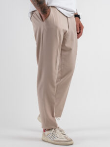 Abito regular leggero in poliviscosa con Giacca un bottone + Pantalone cropped TKN028 Cammello (9)