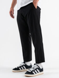 Abito regular leggero in poliviscosa con Giacca un bottone + Pantalone cropped TKN028 Nero (10)