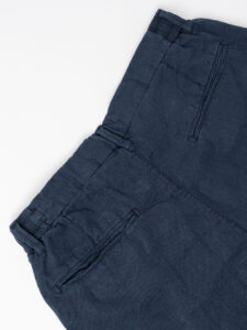 Bermuda regular in misto lino con elastico in vita KK903 Navy (1)