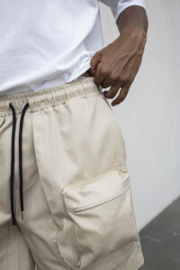 Bermuda tasconato con coulisse in vita PDP051 Beige (3)