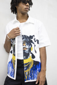 Camicia a MM con stampa rasta frontale TKN049 Bianca (2)