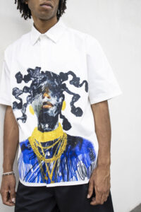 Camicia a MM con stampa rasta frontale TKN049 Bianca4