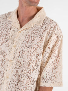 Camicia a mezza manica in fantasia traforata L815262 Apricot (4)