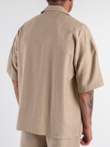 Coordinato leggero con pantalone cropped+giacca doppiopetto SN666 Beige (6)