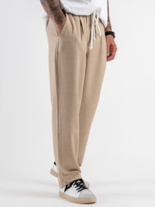 Coordinato leggero con pantalone cropped+giacca doppiopetto SN666 Beige (8)