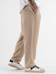 Coordinato leggero con pantalone cropped+giacca doppiopetto SN666 Beige (9)