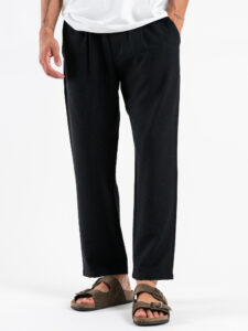 Coordinato regular con Giacca a MM + Pantalone lungo cropped SN666 Nero (1)