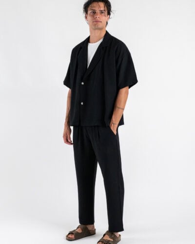 Coordinato regular con Giacca a MM Pantalone lungo cropped SN666 Nero 2 Nuovi Arrivi