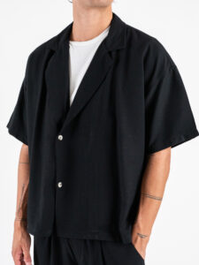 Coordinato regular con Giacca a MM + Pantalone lungo cropped SN666 Nero (3)