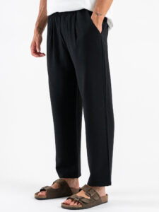 Coordinato regular con Giacca a MM + Pantalone lungo cropped SN666 Nero (7)