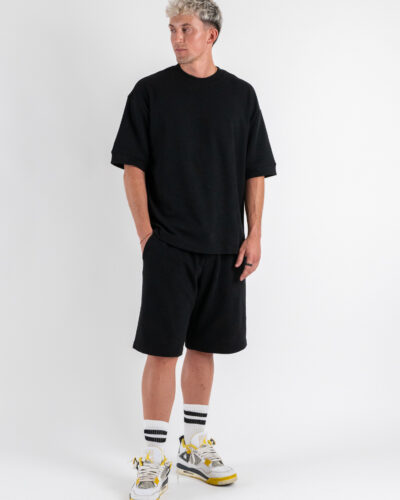 Coordinato regular con t shirt bermuda lavorato L815120 Black 2 Nuovi Arrivi