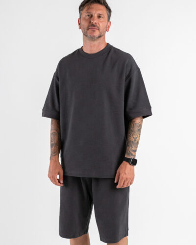 Coordinato regular con t shirt bermuda lavorato L815120 Dark Grey 4 Nuovi Arrivi