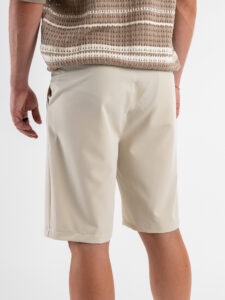 ESTASI Bermuda leggero con gamba larga ed elastico in vita YAMAL Beige (1)