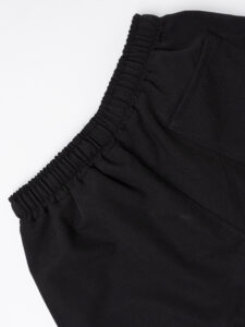 ESTASI Bermuda regular in poliviscosa morbido con coulisse in vita FODEN Nero (3)