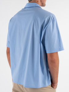 ESTASI Camicia boxy fit in cotone PEDRI Celeste (1)