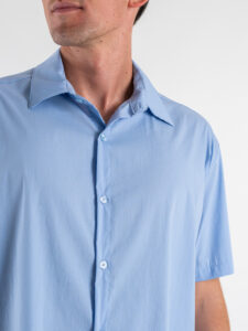 ESTASI Camicia boxy fit in cotone PEDRI Celeste (4)