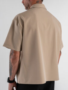 ESTASI Camicia regular MM con colletto YAMALSANE’ Fango (1)