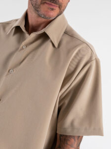 ESTASI Camicia regular MM con colletto YAMALSANE’ Fango (4)