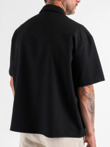 ESTASI Camicia regular MM con colletto YAMALSANE’ Nero (1)