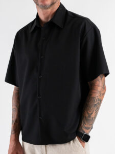 ESTASI Camicia regular MM con colletto YAMALSANE’ Nero (3)