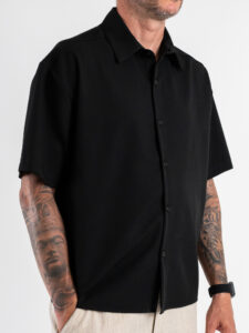 ESTASI Camicia regular MM con colletto YAMALSANE’ Nero (5)