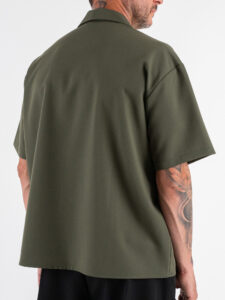 ESTASI Camicia regular MM con colletto YAMALSANE’ Verde Militare (1)