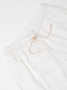 ESTASI Pantalaccio morbido in lino con coulisse in vita PAPEETE Bianco (7)