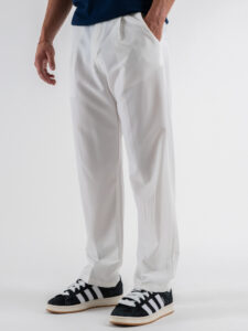 ESTASI Pantalone leggero con gamba morbida ed elastico in vita SANE’ EST Bianco (2)