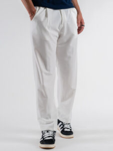 ESTASI Pantalone leggero con gamba morbida ed elastico in vita SANE’ EST Bianco (3)