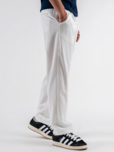 ESTASI Pantalone leggero con gamba morbida ed elastico in vita SANE’ EST Bianco (4)