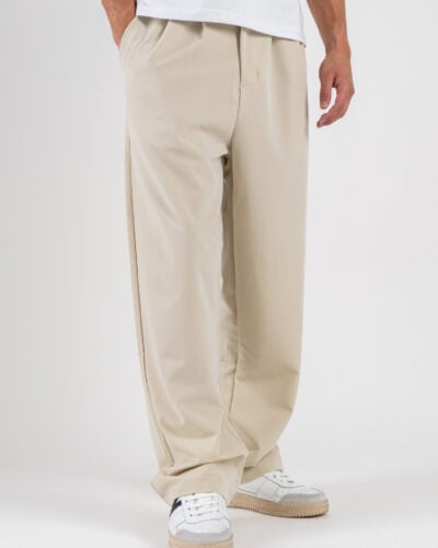 ESTASI Pantalone regular leggero con gamba larga ed elastico in vita YAMAL EST Sabbia