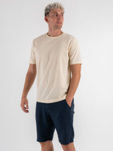 ESTASI T-shirt regular girocollo basica stretch MARTE Crema (2)