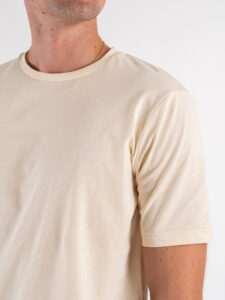 ESTASI T-shirt regular girocollo basica stretch MARTE Crema (4)